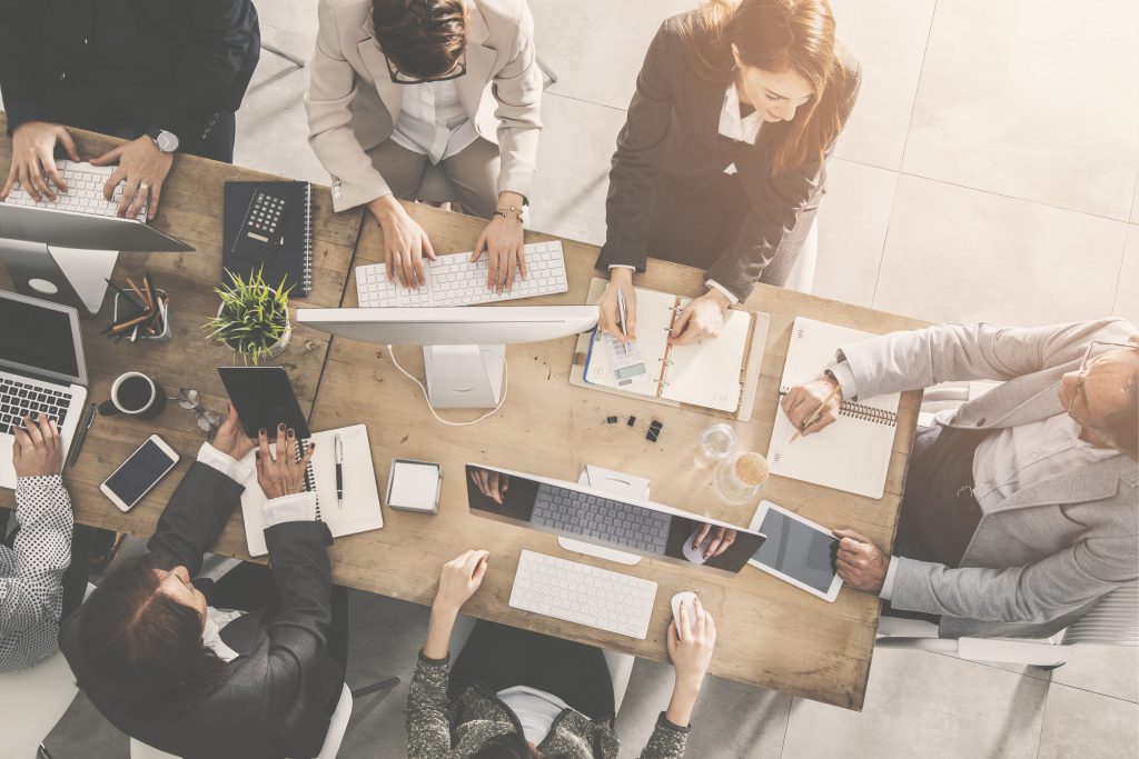 Group of business people working in office