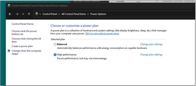 Power Options on Windows laptops