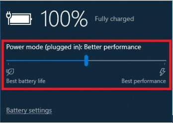Windows 10 Power Options for Battery and Performance