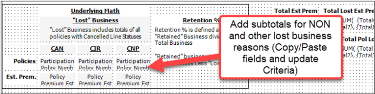 Applied Epic's Retention Report, Lost Business Snapshot