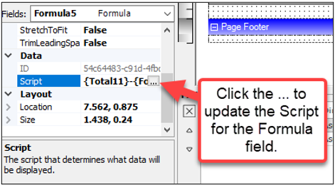 Applied Epic's Retention Report Formula Builder for Script Modification